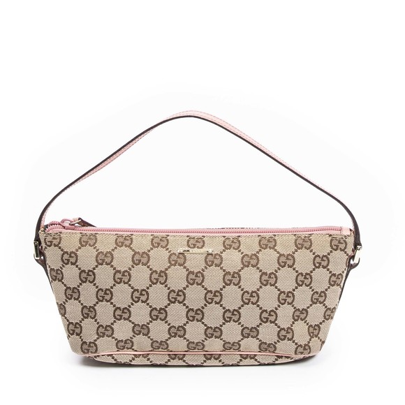 Gucci Boat Pochette   in Beige/Pink Monogrammed Canvas - Picture 1 of 7